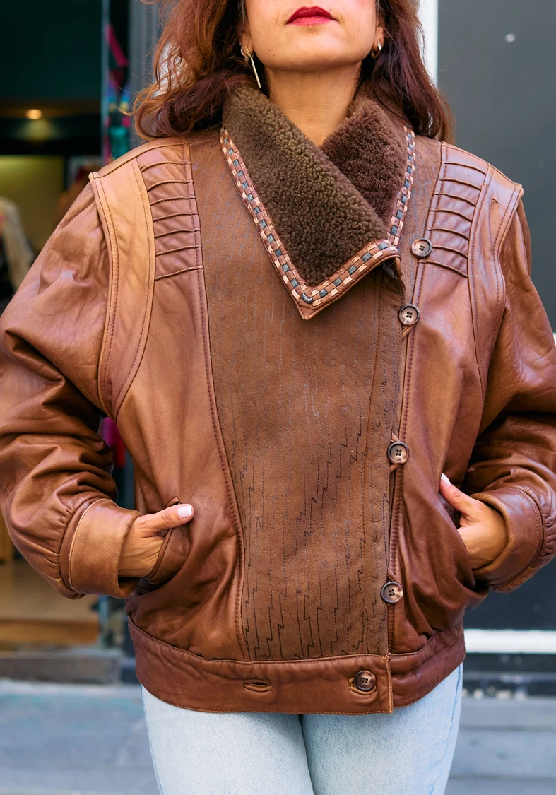 Blouson Cuir et fourrure 80’s