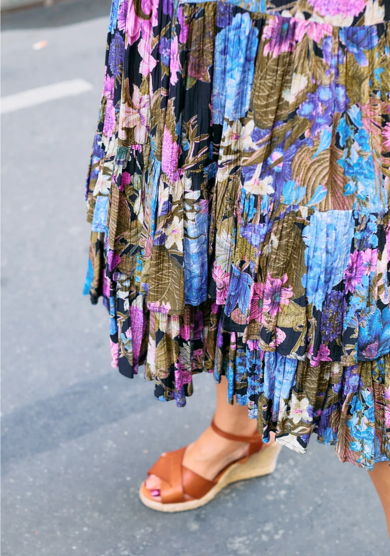 Jupe vintage plissée fleurie  80´s