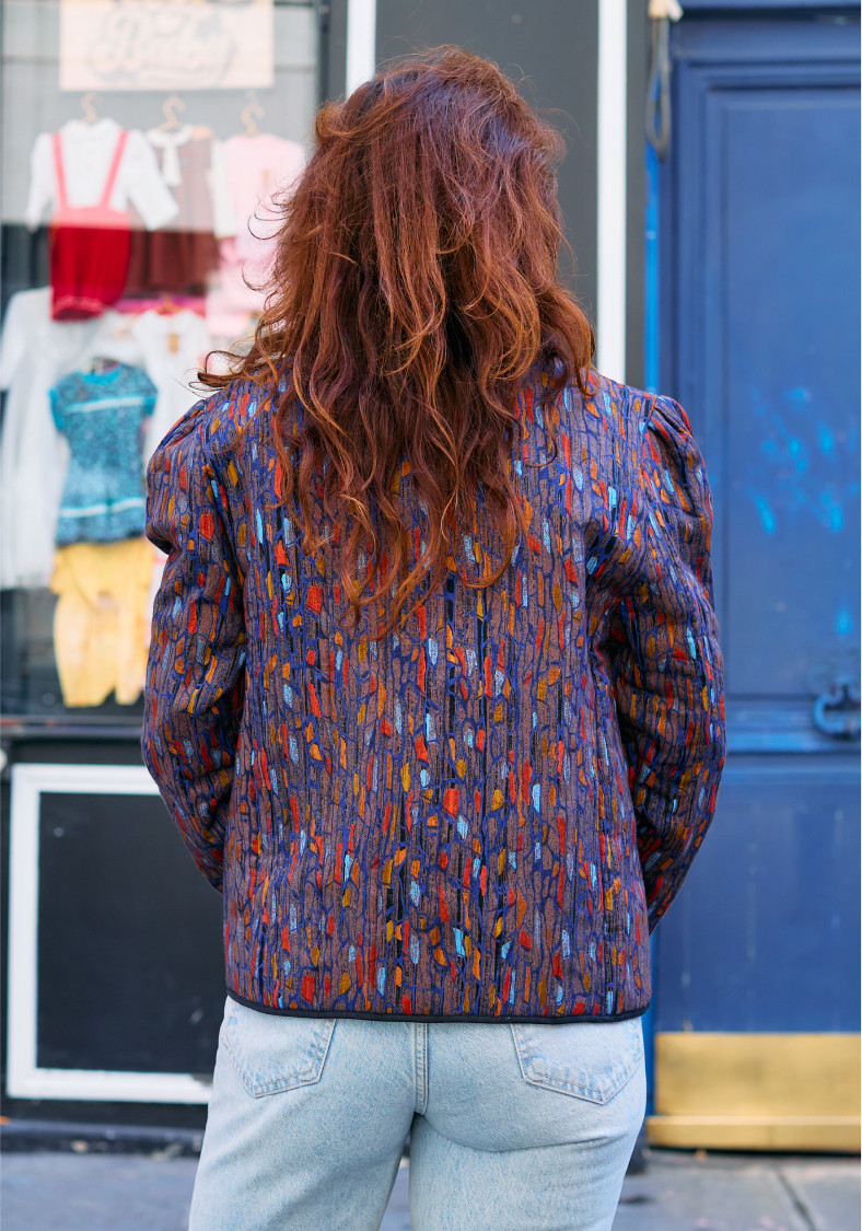 Veste Vintage matelassée Imprimé Années 80