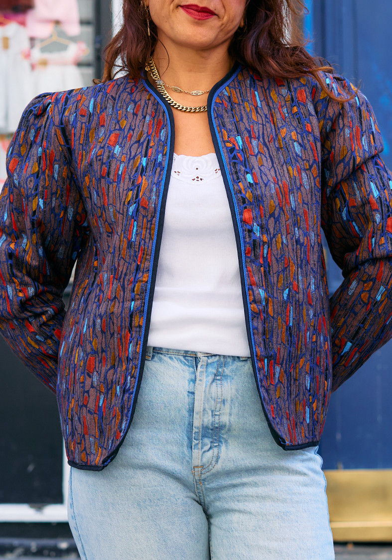 Veste Vintage matelassée Imprimé Années 80