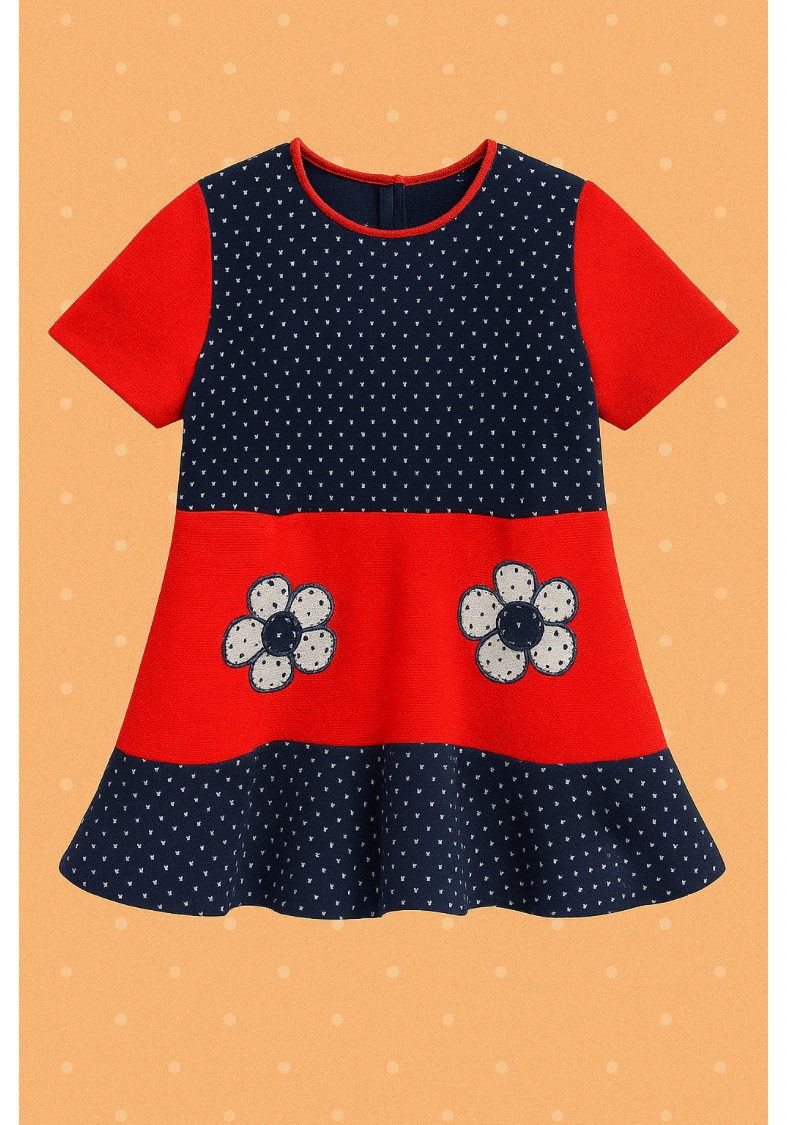 Robe vintage marine 70’s 12-18 mois