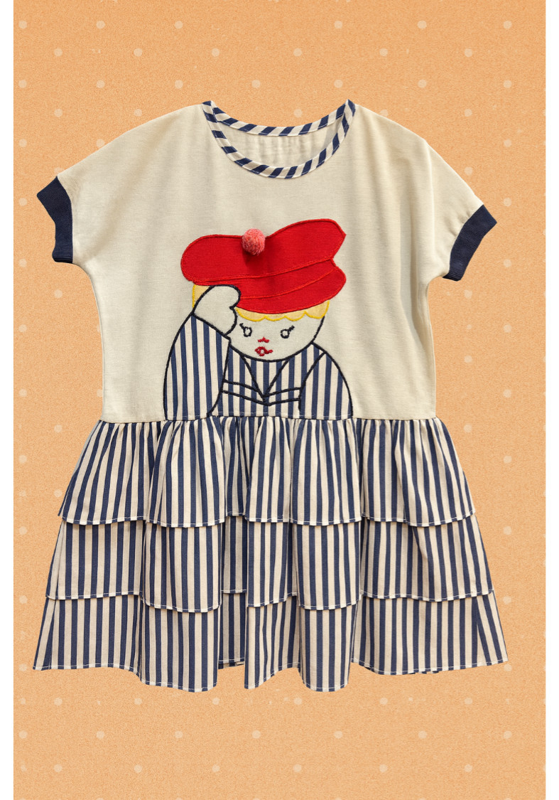 Robe marinière 80’s 12-18 mois
