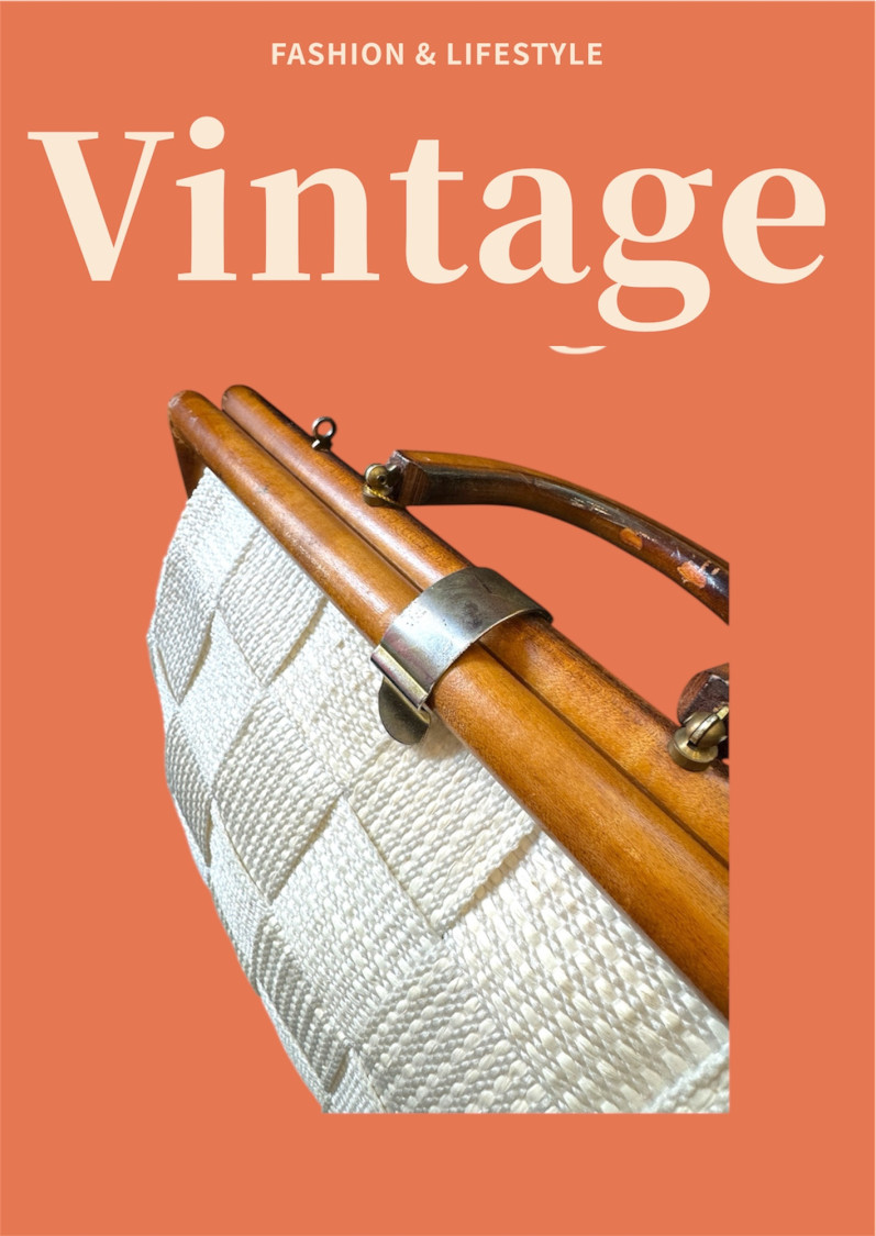 Sac crème toile tressée 70’s