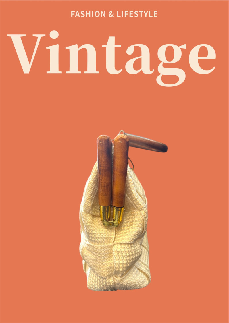 Sac crème toile tressée 70’s