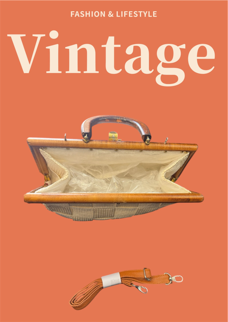 Sac crème toile tressée 70’s