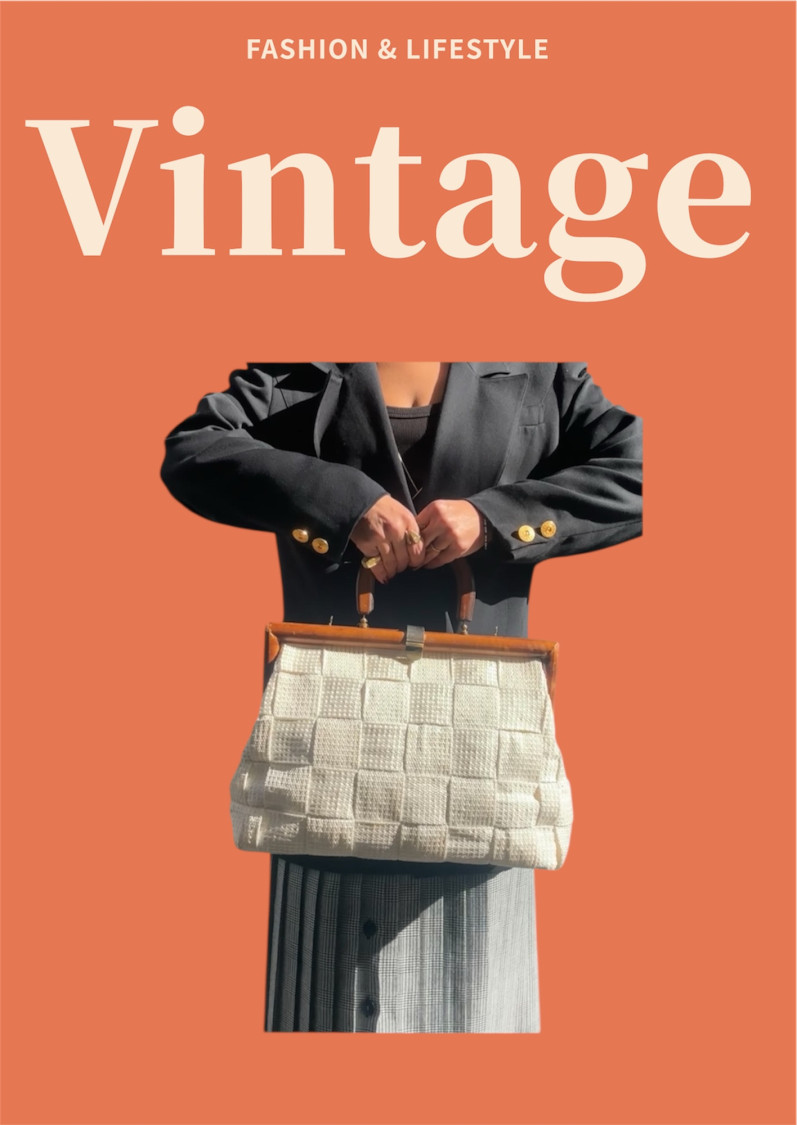 Sac crème toile tressée 70’s