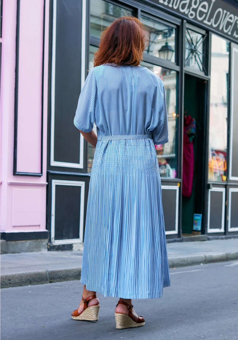 Robe rayures bleu blanc