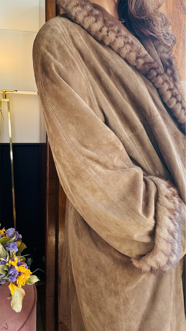 Manteau daim et fourrure  T 40