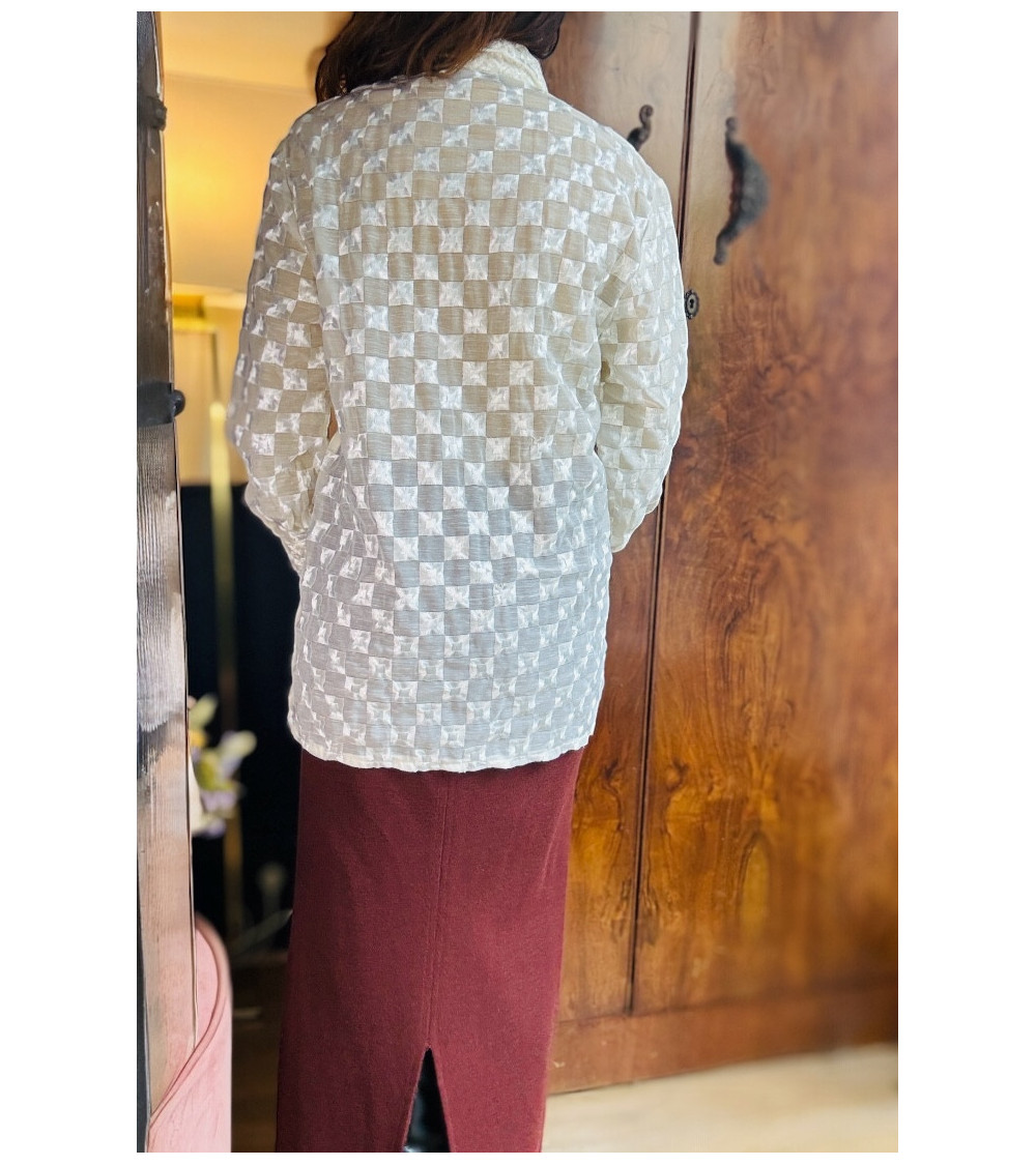 Chemisier crème voile texturé T38/40