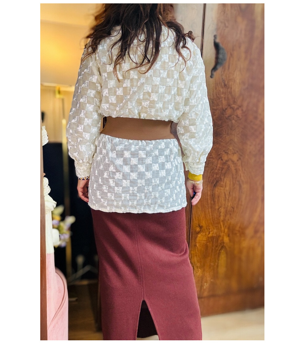 Chemisier crème voile texturé T38/40